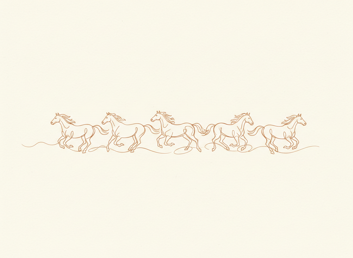 Decorative running horse sketch divider